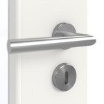 Detailansicht der Oberfläche von GARANT Doppelflügeltür inkl. Zarge Weißlack 9016 mit Lichtausschnitt LA-6