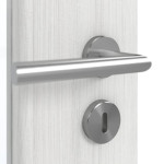 Detailansicht der Oberfläche von GARANT Doppelflügeltür inkl. Zarge Authentic Grigio CPL mit Lichtausschnitt LA-6 Sprosse SP0