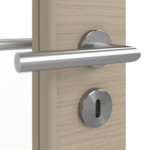 Detailansicht der Oberfläche von Strukturiert Taupe LA 27 Basic Innentür - Huga