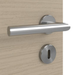 Detailansicht der Oberfläche von Strukturiert Taupe LA 4 Basic Innentür - Huga