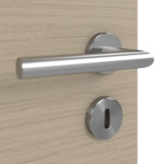 Detailansicht der Oberfläche von Strukturiert Taupe LA 6 Basic Innentür - Huga