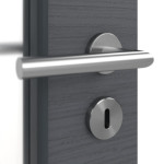 Detailansicht der Oberfläche von Strukturiert Anthrazit LA 8 Basic Innentür - Huga