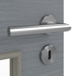 Detailansicht der Oberfläche von Strukturiert Hygge Grau LA 9 Basic Innentür - Huga