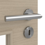 Detailansicht der Oberfläche von Strukturiert Taupe LA 9 Basic Innentür - Huga