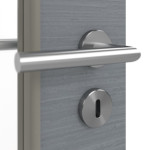 Detailansicht der Oberfläche von Strukturiert Hygge Grau LA-DIN Basic Innentür - Huga