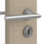 Detailansicht der Oberfläche von Strukturiert Taupe LA-DIN Basic Innentür - Huga