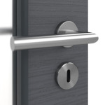 Detailansicht der Oberfläche von Strukturiert Anthrazit DIN-LA Basic Innentür - Huga