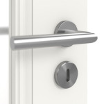 Detailansicht der Oberfläche von LEBO Innentür Country 40 Weißlack mit Lichtausschnitt 2 LA oben