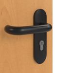 Detailansicht der Oberfläche von GARANT Rauchschutztür Buche Exklusiv CePaL mit Lichtausschnitt LA-4 bandseitig