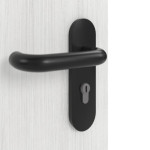 Detailansicht der Oberfläche von GARANT Rauchschutztür Authentic Grigio CePaL mit Lichtausschnitt LA-4 mittig