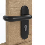 Detailansicht der Oberfläche von GARANT Rauchschutztür Quer Authentic Risseiche CePaL mit Lichtausschnitt LA-6