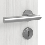 Detailansicht der Oberfläche von GARANT Schallschutztür Authentic Grigio CePaL mit Lichtausschnitt LA-4 bandseitig