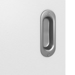 Detailbild der Oberfläche von Bütte Weiß LA Bullauge Basic Durat Schiebetür - Huga