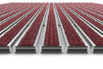Detailansicht frontal von Aluprofilmatte KLASSIK Rips T09PP rot - Entrada