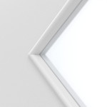 Detailansicht des Lichtausschnitts von Bütte Weiß LA 6 Raute Basic Durat Doppelflügeltür inkl. Zarge - Huga