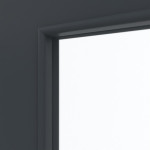 Detailansicht des Lichtausschnitts von Doppelflügeltür LA 8 ProLine Anthrazit RAL 7016 Lack inkl. Zarge - Hörmann