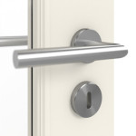 Detailansicht der Oberfläche von GARANT Doppelflügeltür Como Weißlack mit Lichtausschnitt CKL2 mit Zarge