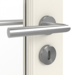 Detailansicht der Oberfläche von GARANT Doppelflügeltür Como Weißlack mit Lichtausschnitt CKL3 mit Zarge