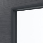 Detailansicht des Lichtausschnitts von Doppelflügeltür LA 24 Strukturiert Anthrazit Basic inkl. Zarge - Huga