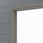 Detailansicht des Lichtausschnitts von Doppelflügeltür LA 24 schlossseitig Strukturiert Hygge Grau Basic inkl. Zarge - Huga