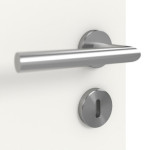 Detailansicht der Oberfläche von HUGA Doppelflügeltür Pure 2 Weißlack DesignLine mit Lichtausschnitt quer mit Zarge