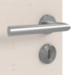 Detailansicht der Oberfläche von Doppelflügeltür TG-1 quer Fichte astig weiß pigmentiert Massivholz mit Zarge