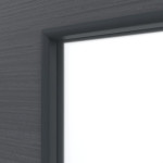 Detailansicht des Lichtausschnitts von Strukturiert Anthrazit LA 27 Basic Innentür - Huga