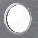 Detailansicht des Lichtausschnitts von Strukturiert Hygge Grau LA Bullauge Basic Innentür - Huga