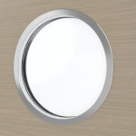 Detailansicht des Lichtausschnitts von Strukturiert Taupe LA Bullauge Basic Innentür - Huga