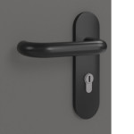 Detailansicht der Oberfläche von Huga Rauchschutztür Hygge grau RAL 7037 Lack Basic