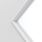 Detailansicht des Lichtausschnitts von Bütte Weiß LA 6 Raute Basic Durat Schiebetür - Huga