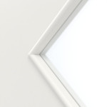 Detailansicht des Lichtausschnitts von Weiß ähnlich RAL 9016 LA 6 Raute Basic Lack Schiebetür - Huga