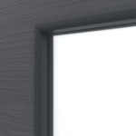 Detailansicht des Lichtausschnitts von Schiebetür Strukturiert Anthrazit LA 4 Basic - Huga