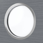 Detailansicht des Lichtausschnitts von Schiebetür Strukturiert Hygge Grau LA Bullauge Basic - Huga