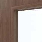 Detailansicht des Lichtausschnitts von WESTAG Doppelflügeltür Nussbaum Trentino NU 717 Portalit CPL mit Lichtausschnitt LA-100 inkl. Zarge