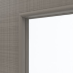 Detailansicht des Lichtausschnitts von LEBO Doppelflügeltür Cotton Like Taupe Versio mit Lichtausschnitt LA-DIN inkl. Zarge