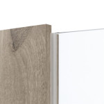 Detailansicht des Lichtausschnitts von HÖRMANN Doppelflügeltür Pure 1 Nordeiche Duradecor DesignLine mit Lichtausschnitt Schlossseite mit Zarge