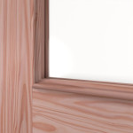 Detailansicht des Lichtausschnitts von Doppelflügeltür TE-20 Lärche Massivholz mit Zarge