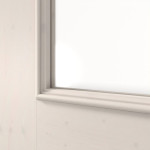 Detailansicht des Lichtausschnitts von Doppelflügeltür TE-28 Fichte astig weiß pigmentiert lackiert Massivholz mit Zarge