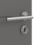 Detailansicht der Oberfläche von Huga Innentür Signum 34 Hygge grau RAL 7037 Lack Concept