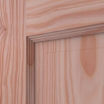 Detailansicht der Fräsung von Doppelflügeltür TE-1 Lärche Massivholz mit Zarge