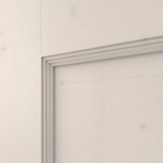 Detailansicht der Fräsung von Doppelflügeltür TE-18 Fichte astig weiß pigmentiert lackiert Massivholz mit Zarge