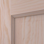 Detailansicht der Fräsung von Doppelflügeltür TE-4 Kiefer astarm Massivholz mit Zarge