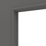 Detailansicht des Lichtausschnitts von Huga Innentür Hygge grau RAL 7037 Duradecor Basic mit Lichtausschnitt LA 12