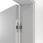 Detailansicht der Bänder von HUGA Innentür-Set Weiß Bütte Basic Durat stumpfeinschlagend mit Zarge und Drücker