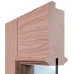 Detailansicht des Querschnitts von Doppelflügeltür TE-15 Lärche Massivholz mit Zarge