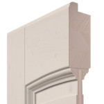 Detailansicht des Querschnitts von Doppelflügeltür TE-18 Fichte astig weiß pigmentiert lackiert Massivholz mit Zarge