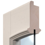 Detailansicht des Querschnitts von Doppelflügeltür TE-19 Fichte astig weiß pigmentiert lackiert Massivholz mit Zarge