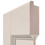 Detailansicht des Querschnitts von Doppelflügeltür TE-2 Fichte astig weiß pigmentiert lackiert Massivholz mit Zarge