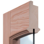 Detailansicht des Querschnitts von Doppelflügeltür TE-20 Lärche Massivholz mit Zarge